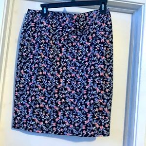 Multi-Color Flower Pencil Skirt